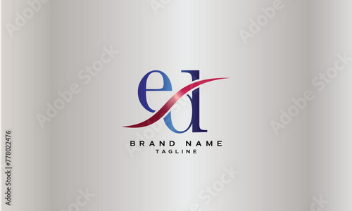 ED, DE, Abstract initial monogram letter alphabet logo design