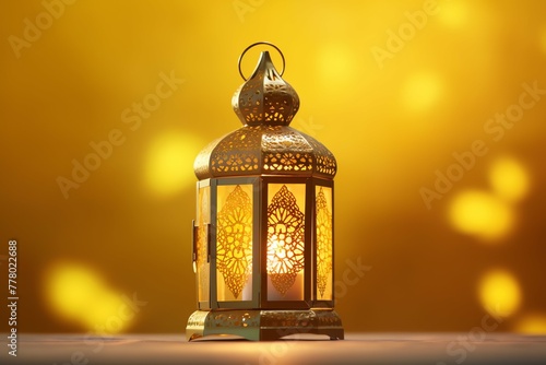 Eid mubarak and ramadan kareem greetings with islamic lantern and mosque. Eid al fitr background