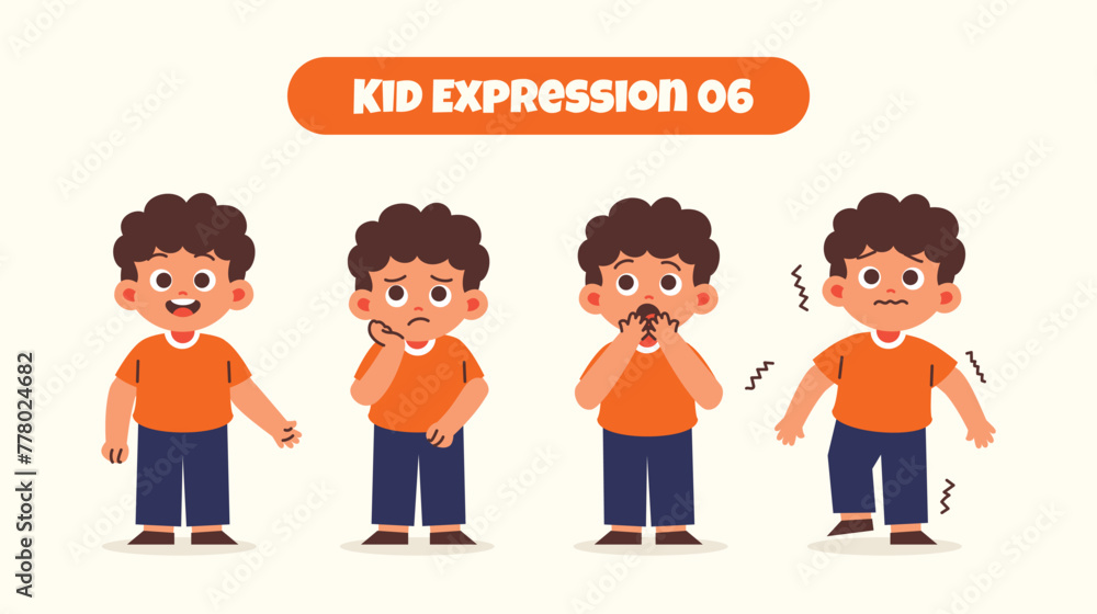 Boy Kid in Various Expressions and Gesture Boy Kid in Various Expressions and Gesture