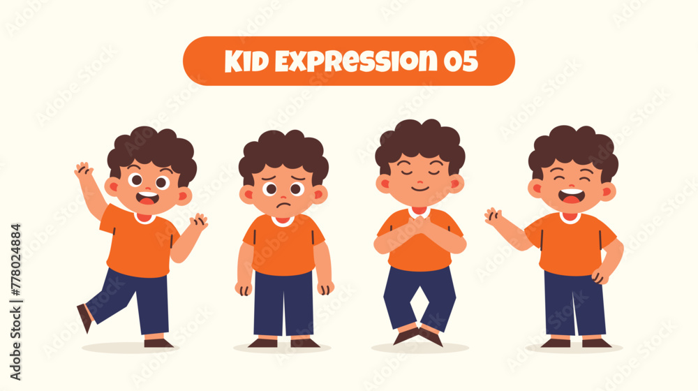 Boy Kid in Various Expressions and Gesture Boy Kid in Various Expressions and Gesture