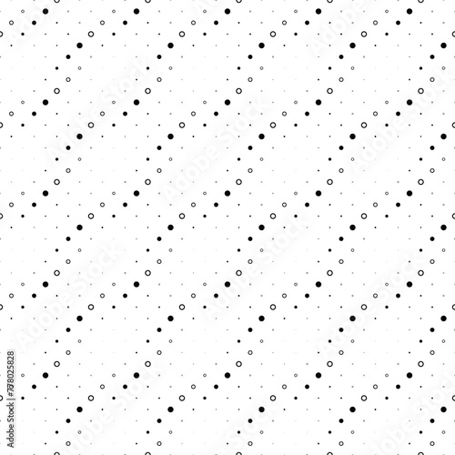 Seamless geometrical circle pattern background - black and white abstract vector graphic