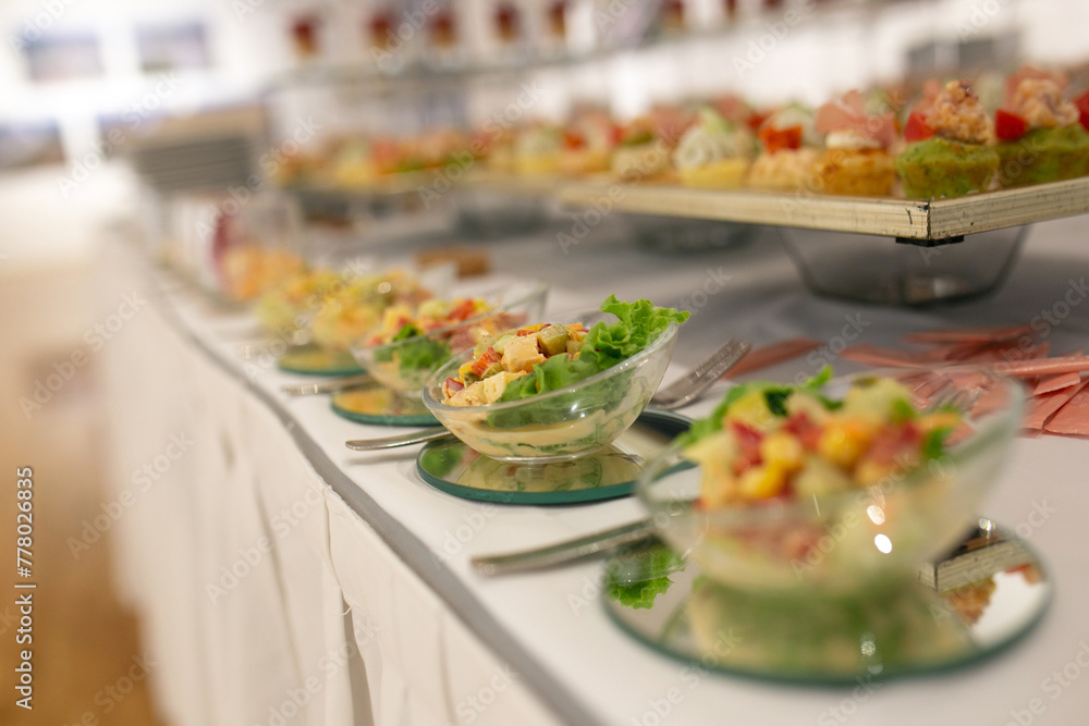 catering style, salad very stylish vegan setting catering style, salad very stylish vegan setting