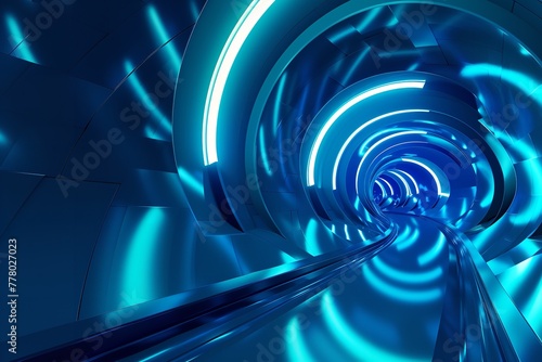 Example: Retro 3D Tunnel Space Warp Hyper Neon. Generative Ai