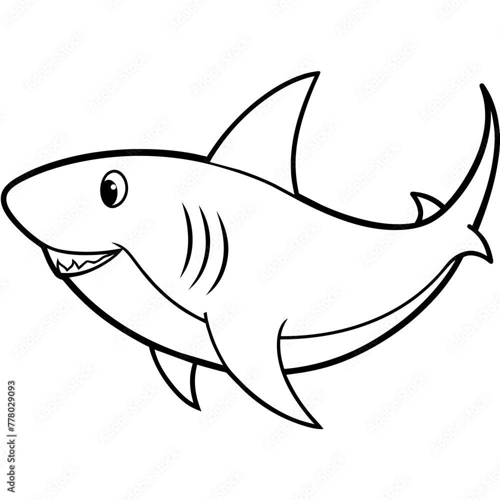 shark cartoon isolated on white shark cartoon isolated on white