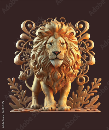 Lion Themed T-shirt Design. photo