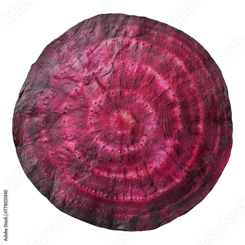 Beetroot slice top view isolated on white background