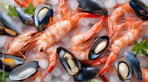 High angle view of shrimps in plate,North Brunswick,New Jersey,United States,USA generative ai 