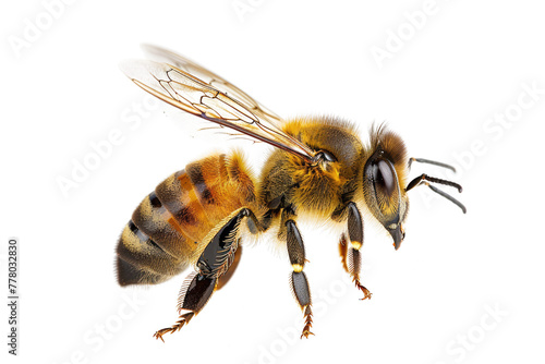 bee isolated on white or transparent © David Kreuzberg