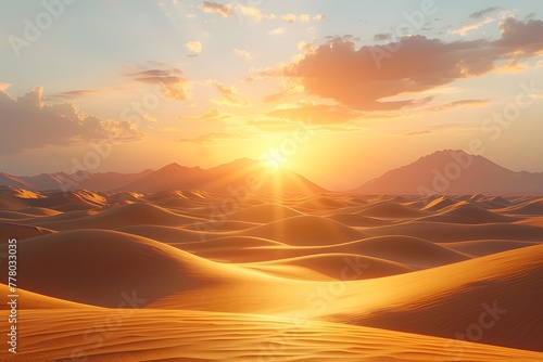 The Sun Sets Over Sand Dunes