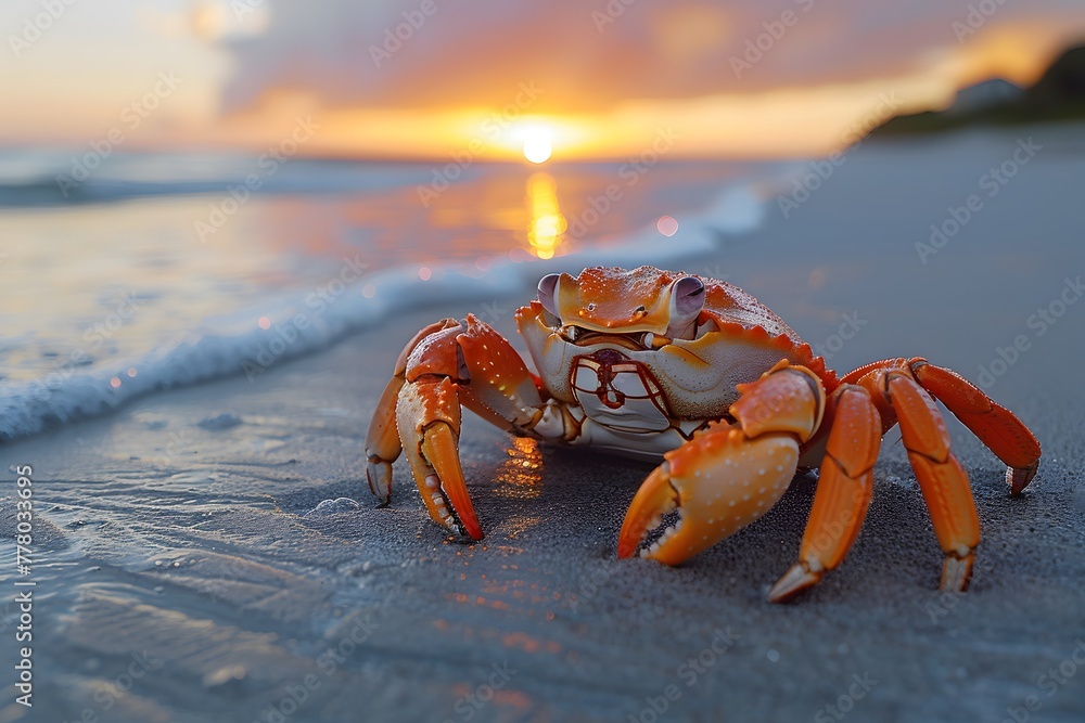 Close Up of a Crab on a Beach