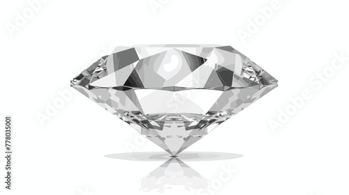 Diamond isolated on white photo-realistic vector illu
