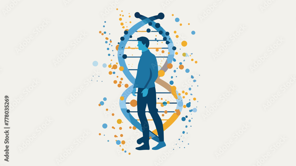 DNA Human Vector flat vector isolated on white Background