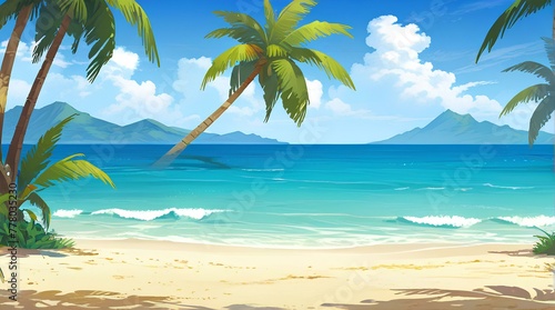                                                                Resort beach  illustration background  hotel.