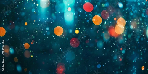 Abstract Bokeh Lights with Raindrops Reflection. Generative ai