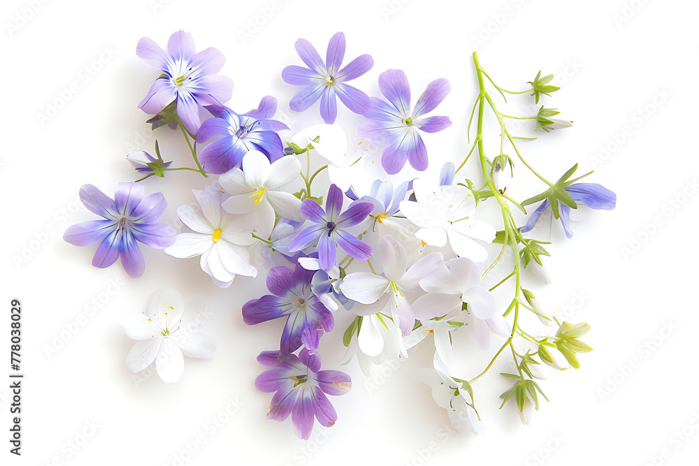 Flat lay arrangement of delicate dried flowers, creating a captivating floral background for versatile design applications. Flat lay arrangement of delicate dried flowers, creating a captivating floral background for versatile design applications.