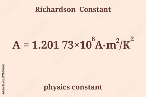 Richardson Constant. Physics constant. Education. Science. Vector illustration.