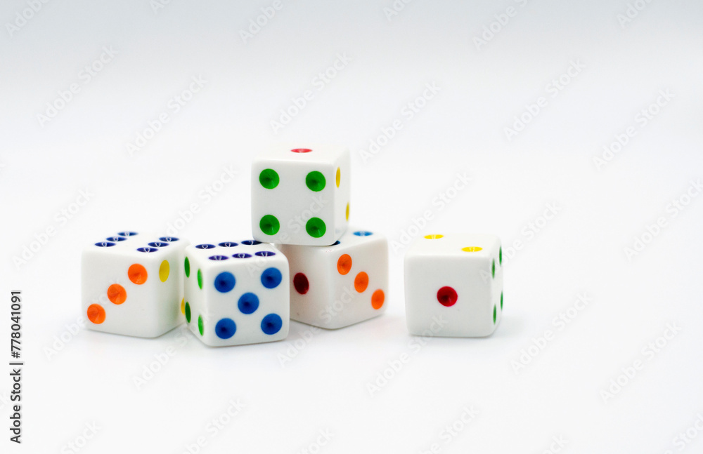 Colorful dice stacked 1 Colorful dice stacked 1