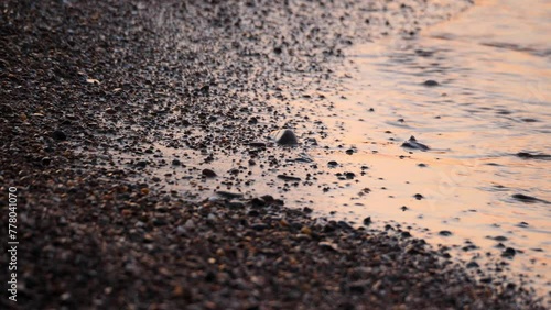 waves hitting shore in morning