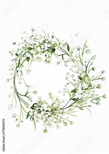 Soft watercolor baby's breath wreaths for newborn announcements,