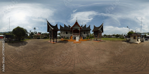 Sultan's palace built in traditional style. Istano Silinduang Bulan. Sumatra, Indonesia. VR 360.