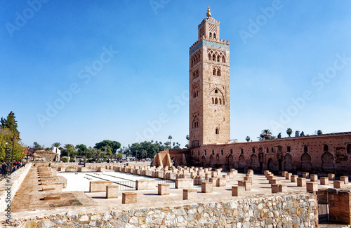 Minaret and old cimetary Koutoubia, Marrakech, Morocco. photo