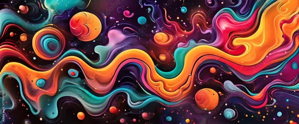 Psychedelic patterns, vibrant swirls, visual trip Psychedelic patterns, vibrant swirls, visual trip