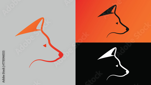 Simple and customized Fox Logo design with different colors