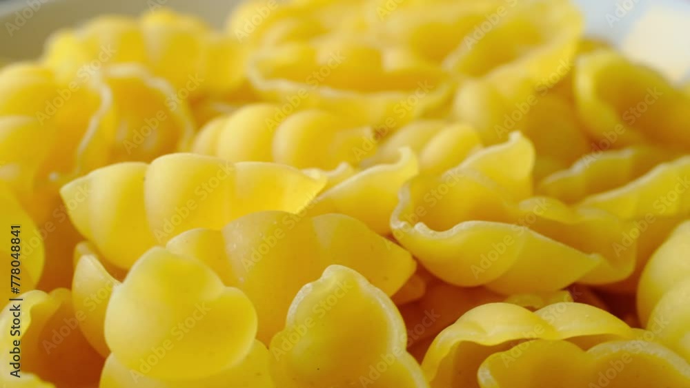 ''Gnocchetti'', which is seashell-shaped pasta on a 360-degree rotating plate ''Gnocchetti'', which is seashell-shaped pasta on a 360-degree rotating plate