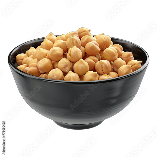 Bowl is chickpeas isolated on white background