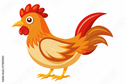 chicken--on-white-background-vector-illustration