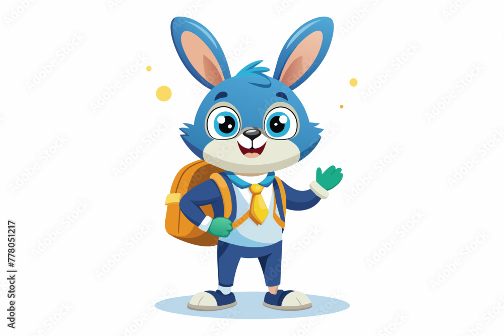  cute-rabbit-edd-in-a-school-uniform vector illustration 