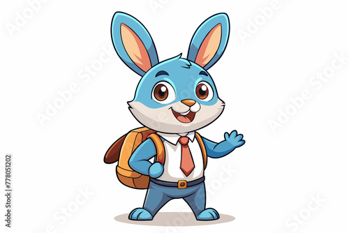 cute-rabbit-edd-in-a-school-uniform vector 