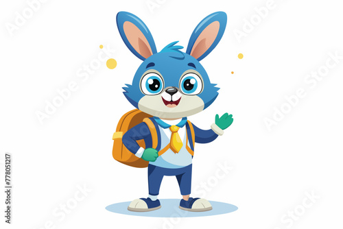  cute-rabbit-edd-in-a-school-uniform vector illustration  © Jutish