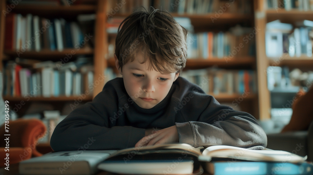 A child's journey through online learning, depicted with attention to detail and emotion. A child's journey through online learning, depicted with attention to detail and emotion.
