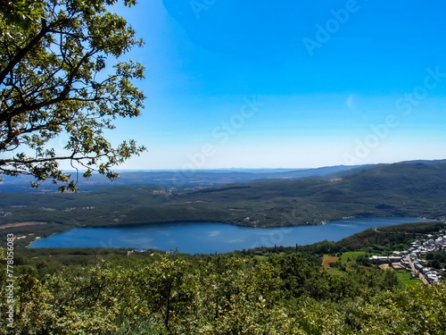 Panoramic view of Lake Sanabria. Zamora, Castile and Leon, Spain.