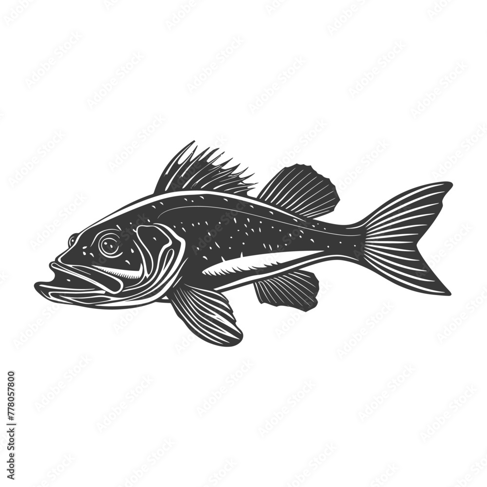 Silhouette Cod Fish animal black color only Silhouette Cod Fish animal black color only