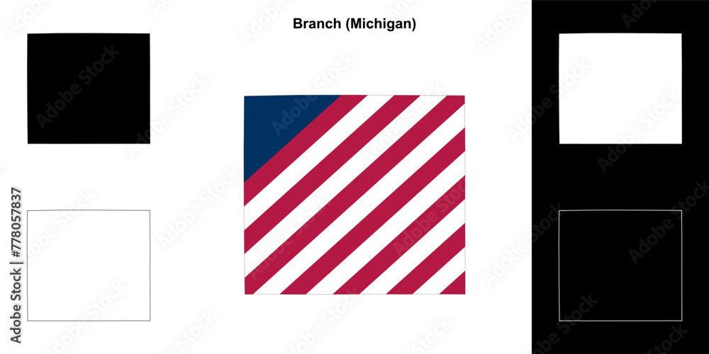 Branch County (Michigan) outline map set Branch County (Michigan) outline map set