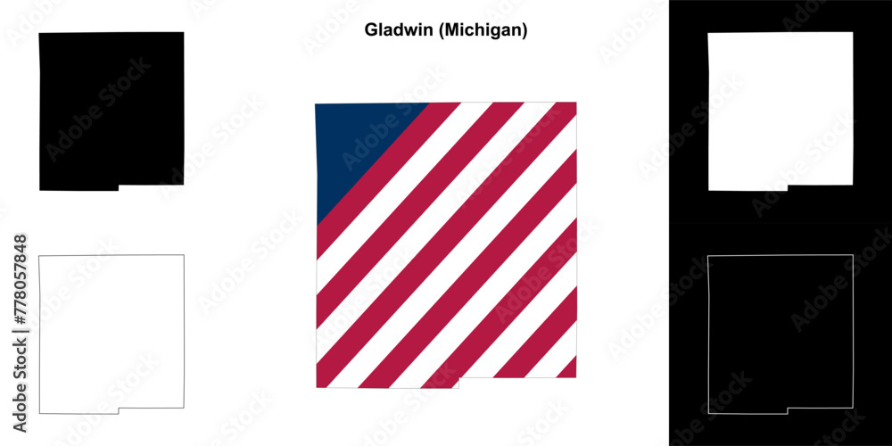 Gladwin County (Michigan) outline map set Gladwin County (Michigan) outline map set