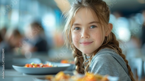 Little Girl Sitting With Glass of Orange Juice