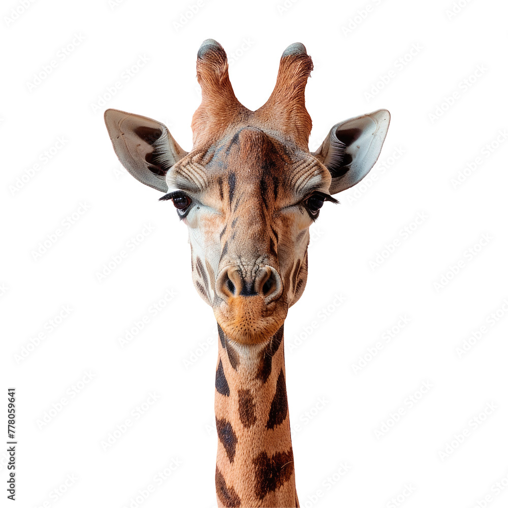 Naklejka premium Giraffe looking at the camera