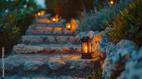 Illuminated Steps With Candles