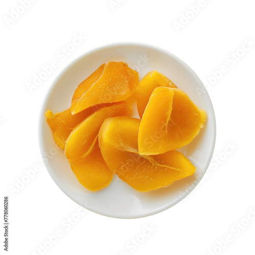 Plate of sliced oranges on Transparent Background