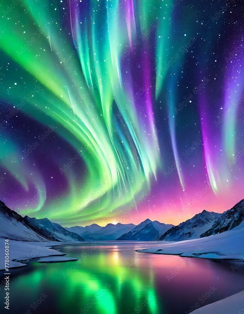 An abstract background that evokes the splendor of the Aurora Borealis