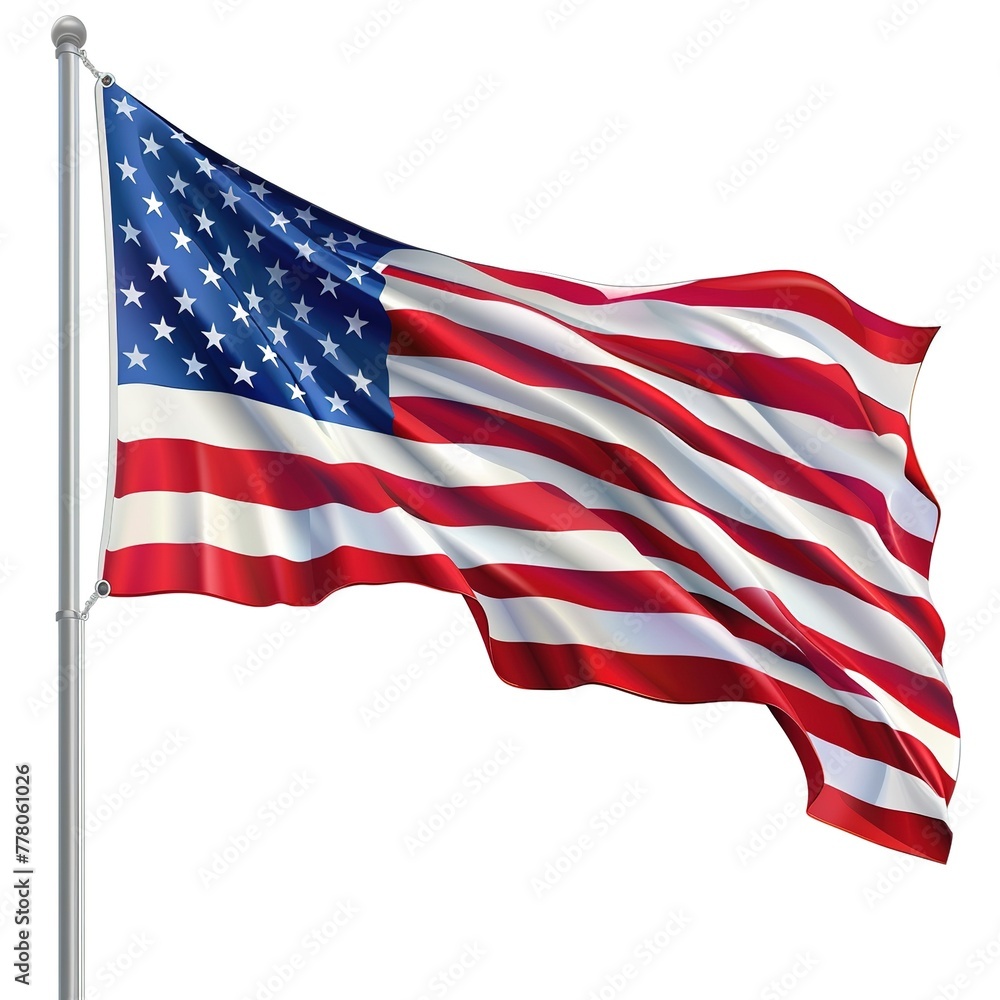 Fototapeta premium USA Flag isolated on white background