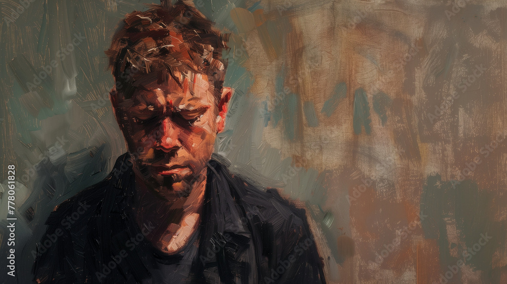 Sad guy, grief, funeral, disappointment, heartbroken, empty space for writing Sad guy, grief, funeral, disappointment, heartbroken, empty space for writing