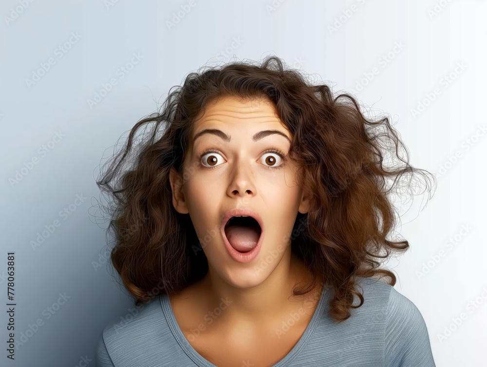 Surprised young woman expressing shock Surprised young woman expressing shock