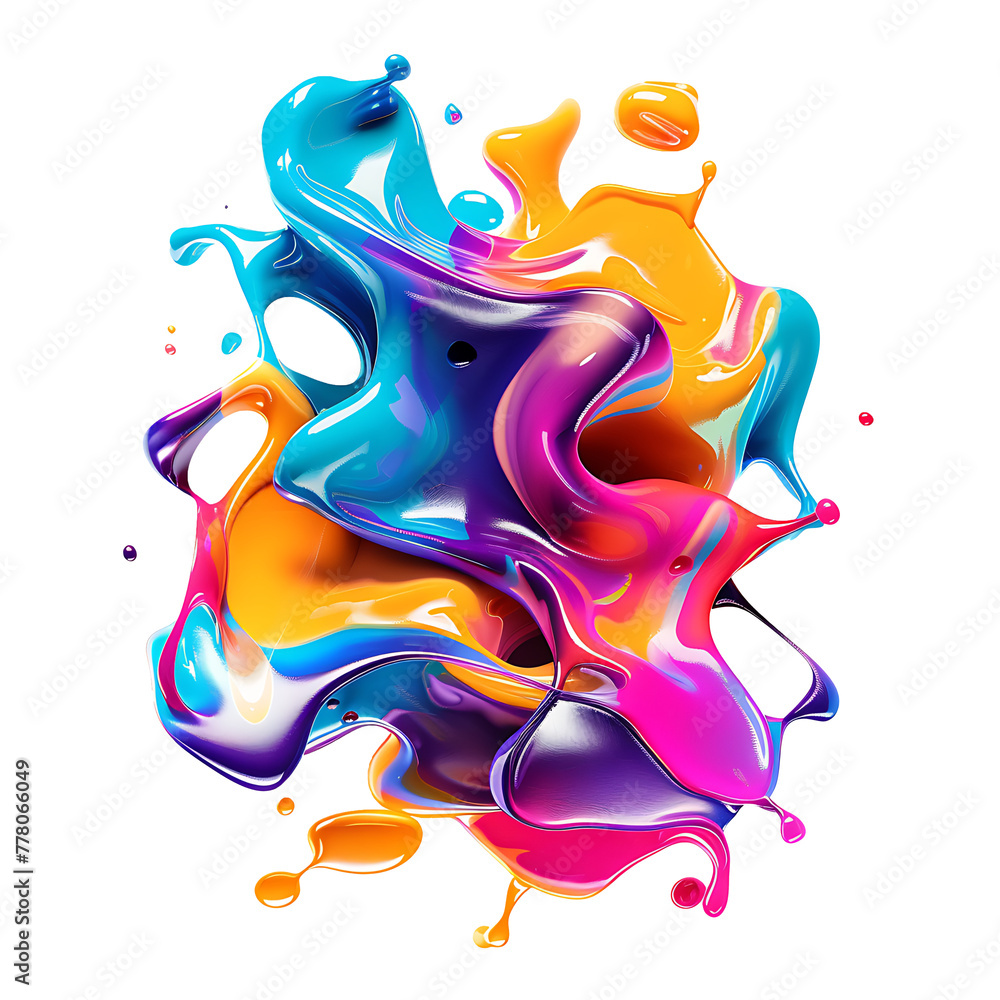 Fluid colorful abstract shape background, colorful blob for poster