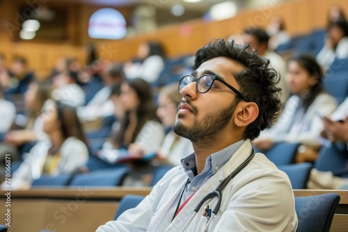 A medical student in a lecture hall photo