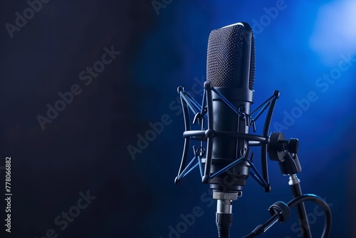 Recording studio microphone: professional, modern, handheld. Generative Ai