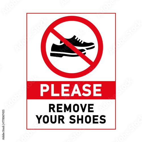 Фотография Please take off your shoes sign